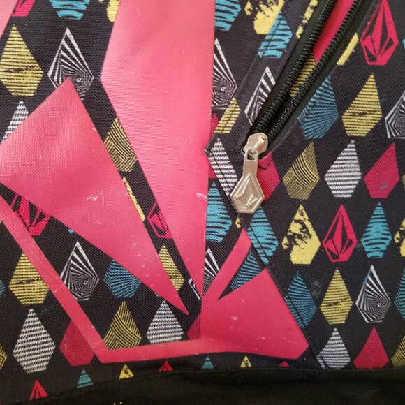 Volcom Backpack Multicolor Black Signature Pockets Adjustable Strap - Picture 3 of 15